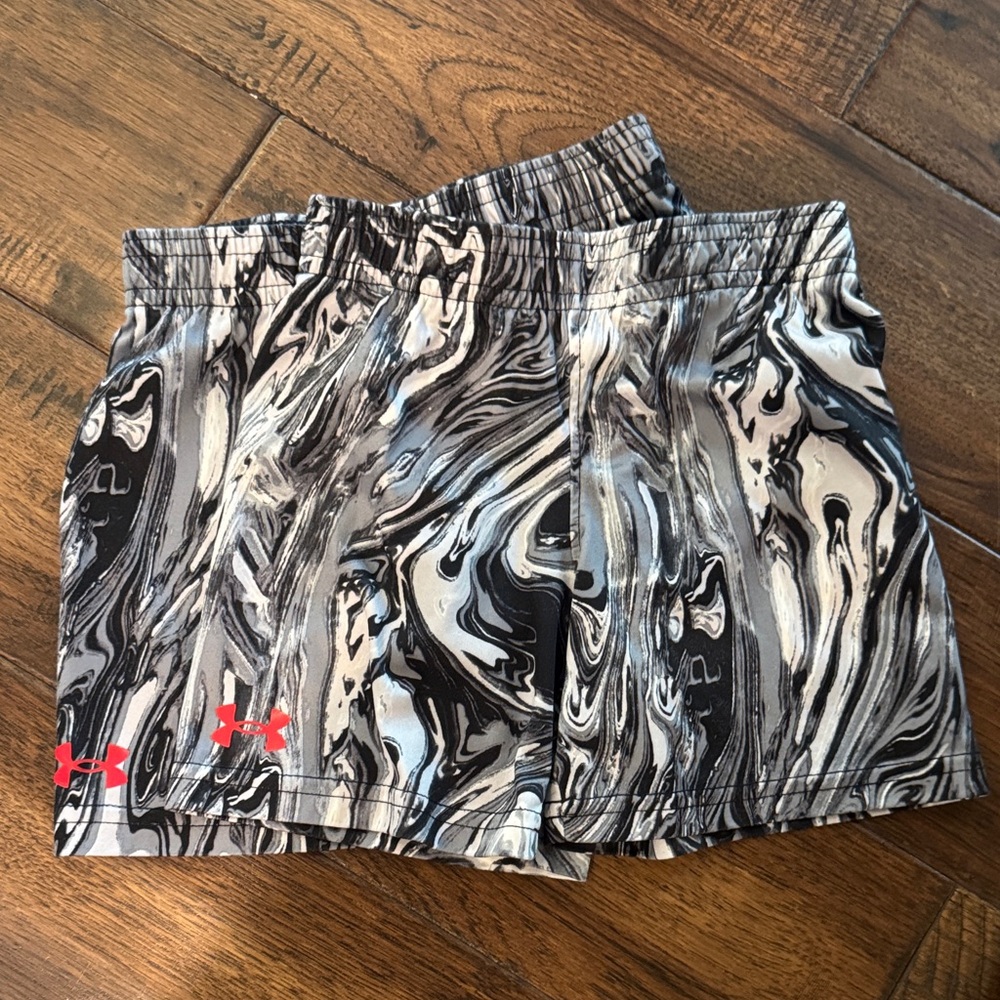 Under Armour Kids' Marble Pattern Shorts with Red Logo